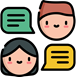 Desarrollar espacios de diálogo dos personas dialogando